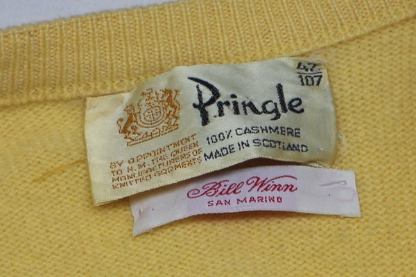 Pringle Yellow Scottish Cashmere Sweater - Sz 42 – Put This On