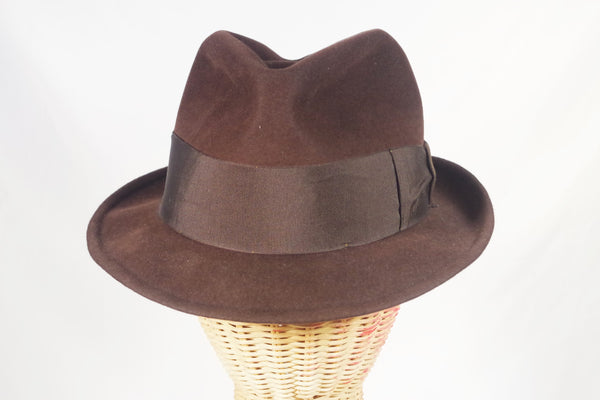 Borsalino ブラウン Rain proof line 7 3/8 Classic Borsalino Brown Fedora - Sz 7 3/8 – Put This On