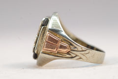 Multicolored Gold "K" Ring
