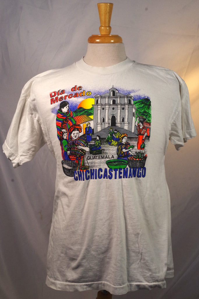 Vintage Dia de Mercado in Chichicastenango Guatemala Shirt - Sz XL
