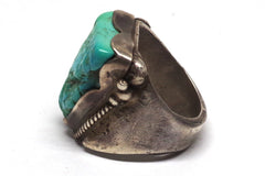 Bold Native American Turquoise Nugget Silver Ring