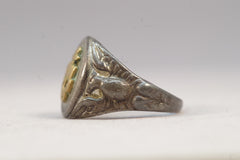 Vintage Golden Anchor Sterling Silver US Navy Ring