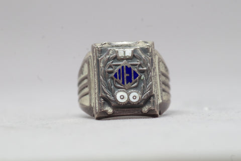 1930s Sterling Silver Enamel Fraternal Ring