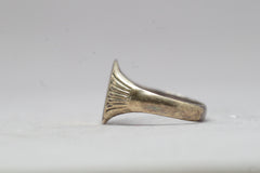 Simple Gold-on-Silver Oval Signet Ring