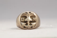 Vintage Sterling Silver US Navy Ring