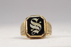 Gorgeous 1920s 14k Gold "S" Ring