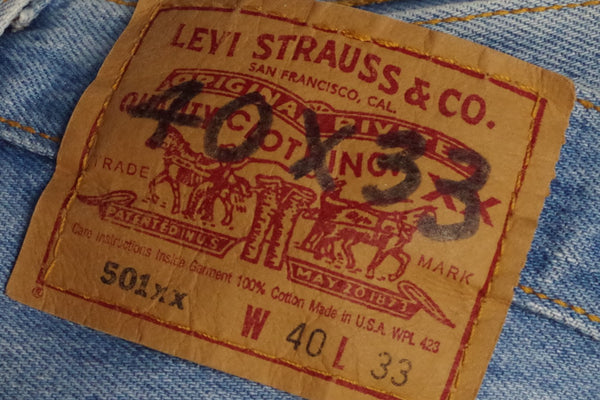 Levi Strauss Original Riveted Button-Fly Light Blue Jeans - Sz 40