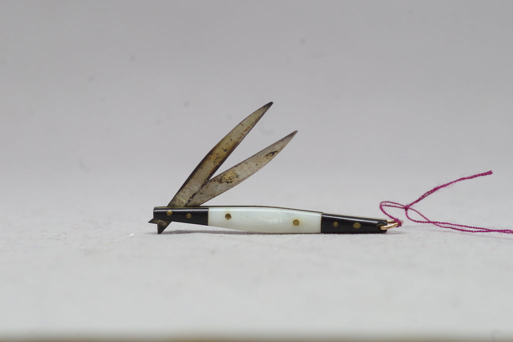 Teeny Tiny Mother of Pearl and Sterling Silver Pocket Knife