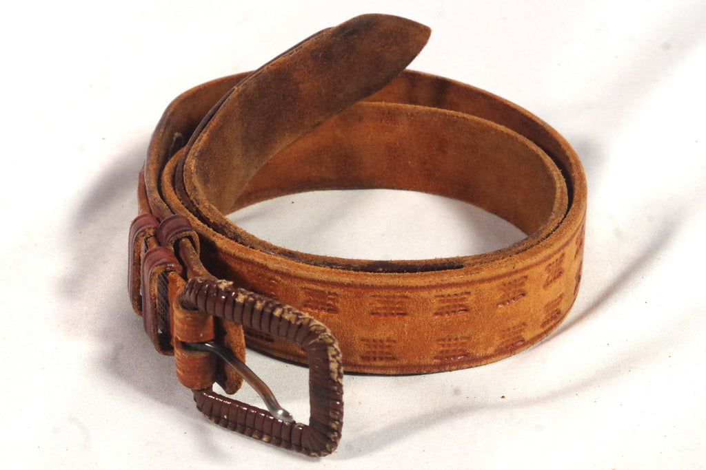 Sweet Tooled Ranger Style Leather Belt - Size 36