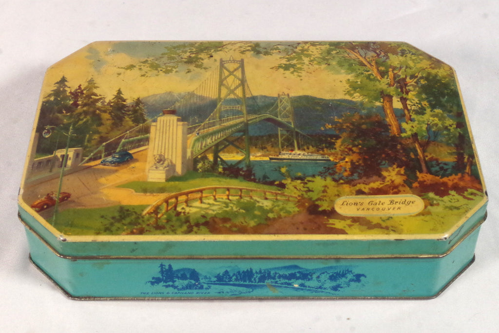 Vintage Vancouver Lion's Gate Bridge Commemorative Tin