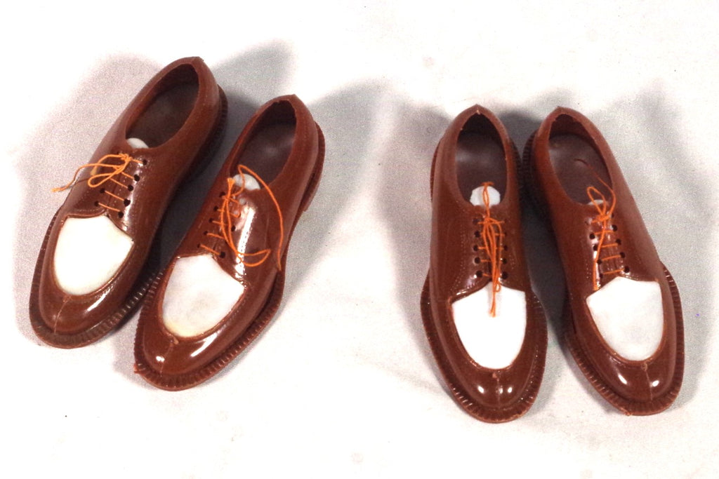 Teeny Tiny Pair of Brown and White Bluchers