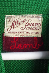 Vintage Green Letterman Sweater - Sz ~42