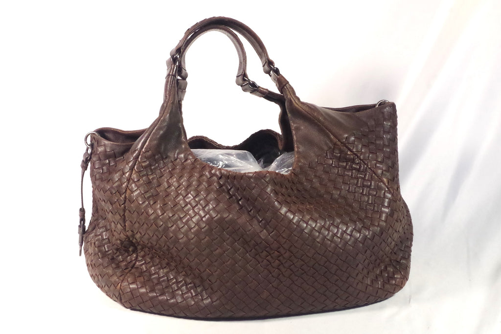 Luxurious Bottega Veneta Woven Leather and Suede Bag