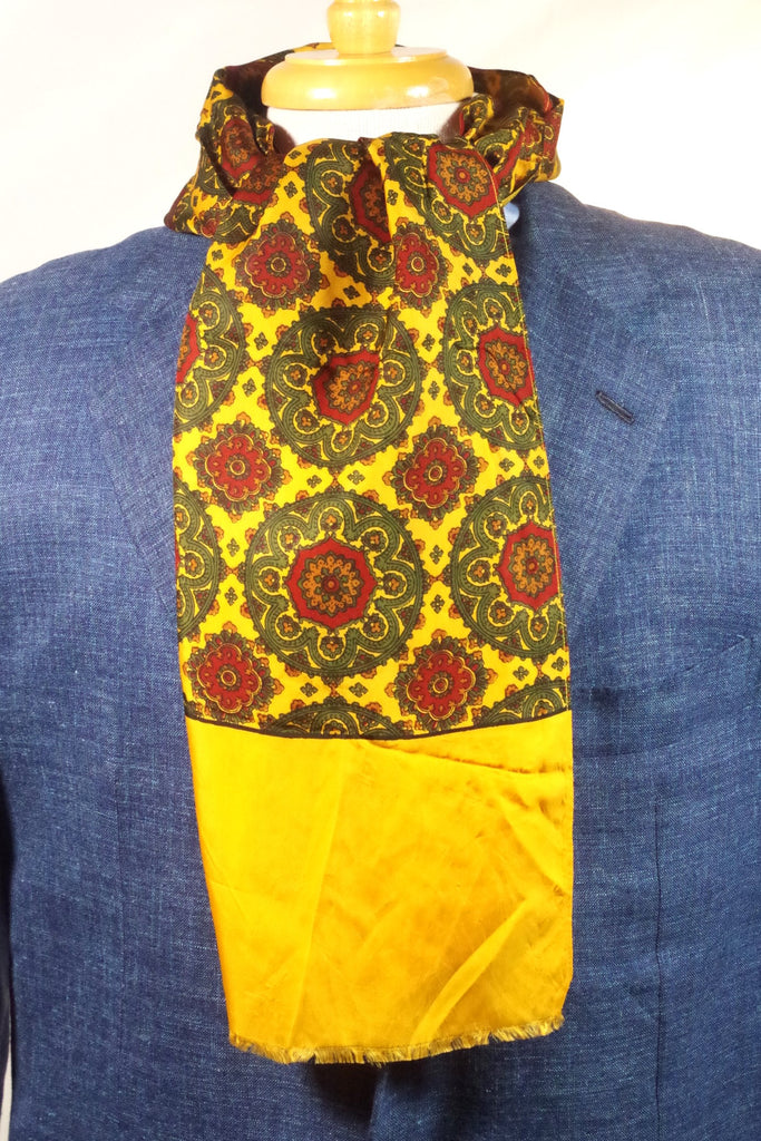 Yellow Mandala Silk Scarf