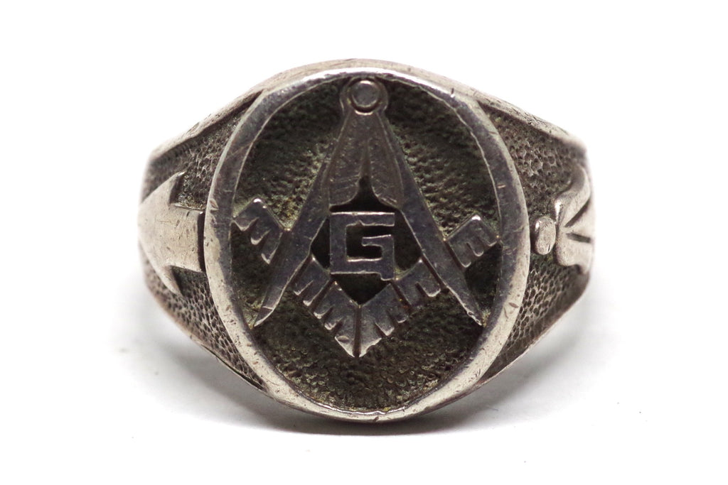 Cool Vintage Sterling Silver Masonic Ring