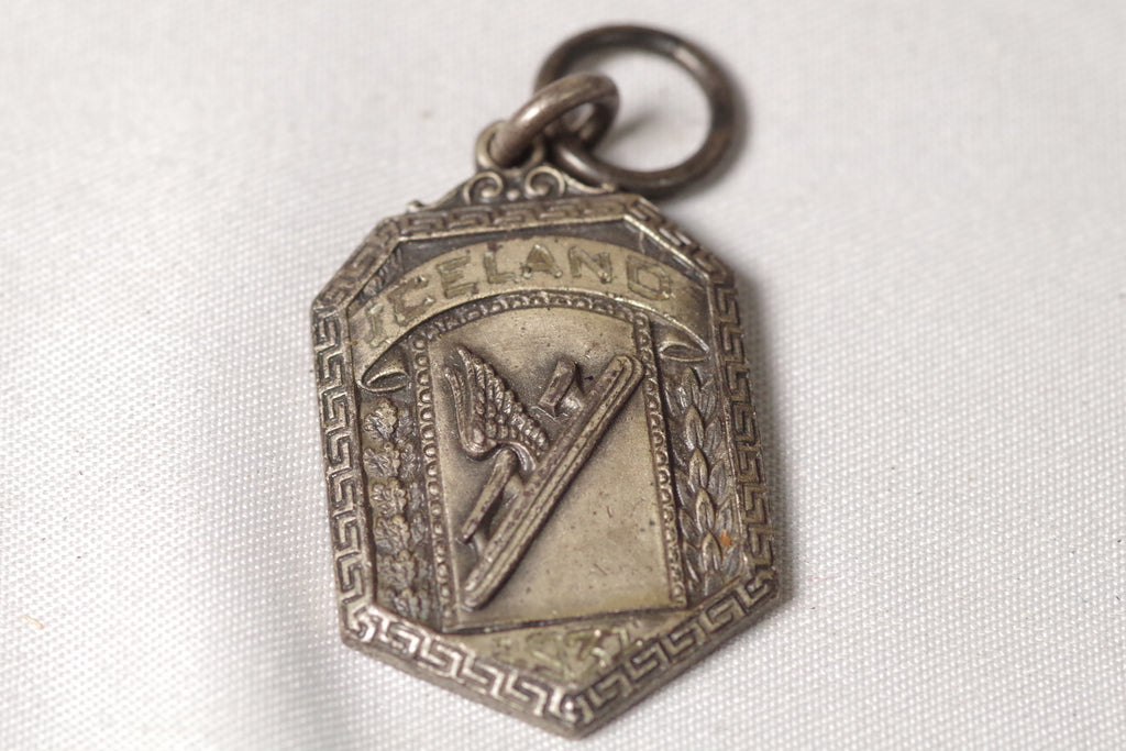 Iceland Sled Silver Medal Charm