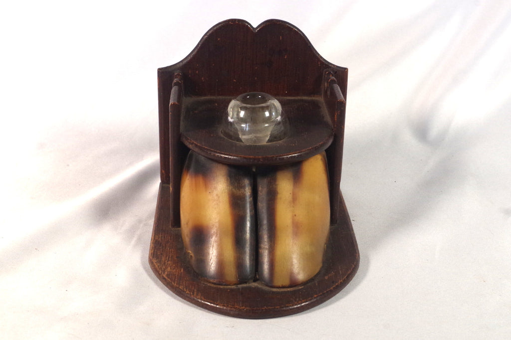 Vintage Hoof Wooden Inkwell and Pen Stand