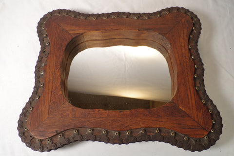 Heavy Duty Wood and Chain Framed Mirror