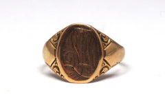 Elegant 14kt Gold on Silver Signet Ring