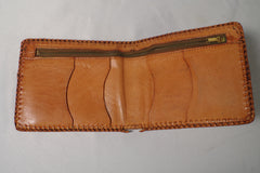 Tooled Tulips Leather Billfold Wallet