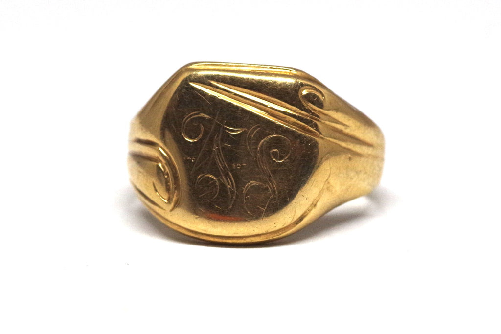 Gorgeous 10kt Gold Baden & Foss Signet Ring