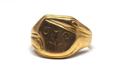 Gorgeous 10kt Gold Baden & Foss Signet Ring