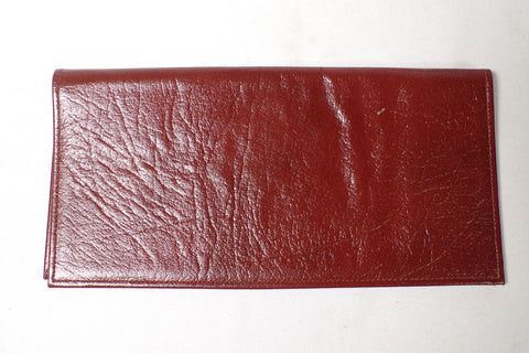 Mahogany Brown Leather Checkbook