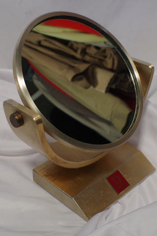 Vintage Round Omega Watch Tabletop Display Mirror