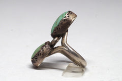 Elegant Native American Dual Turquoise and Silver Ring