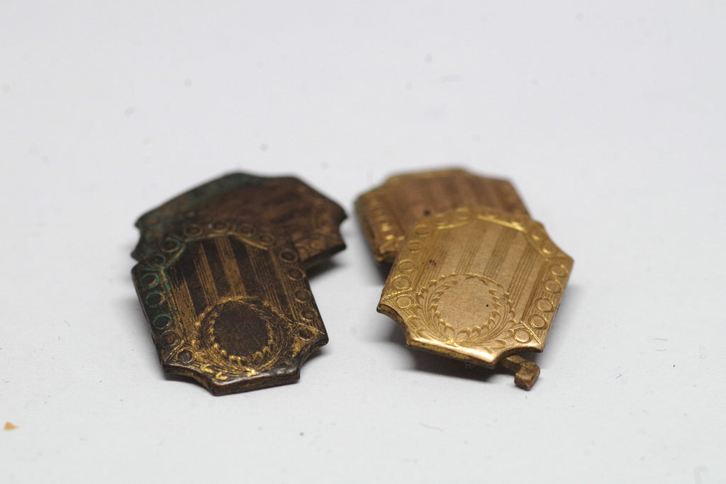 Vintage Etched Crest Cufflinks