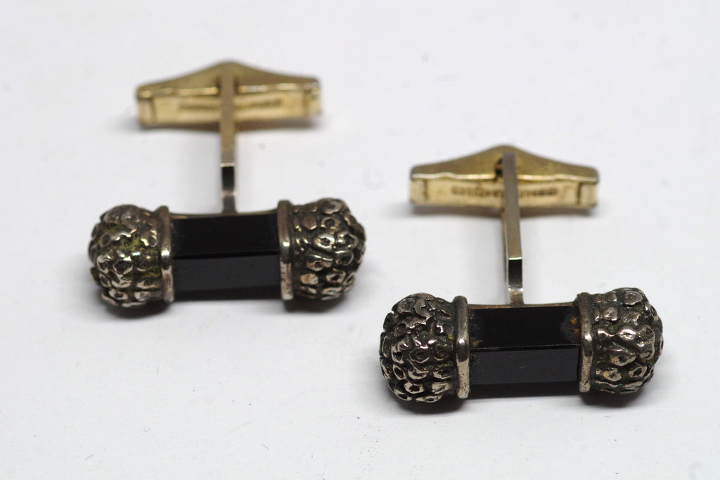 Gorgeous Black and Silver Scroll Cufflinks