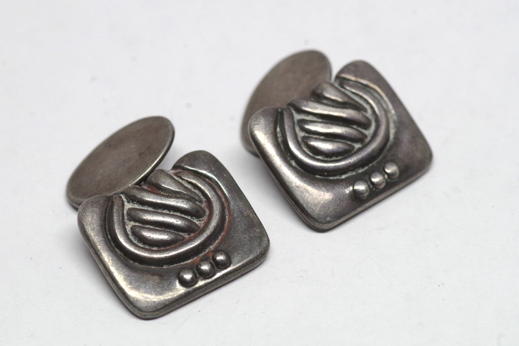 Gorgeous Los Castillo Taxco Aztec Sterling Silver Cufflinks