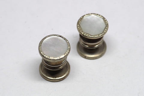 Vintage Round Octagonal Mother of Pearl Snap Cufflinks