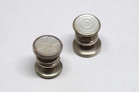 Wavy Spirograph Mother of Pearl Snap Cufflinks