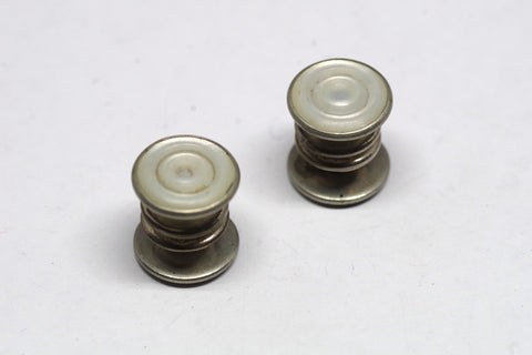 Wavy Round Mother of Pearl Snap Cufflinks
