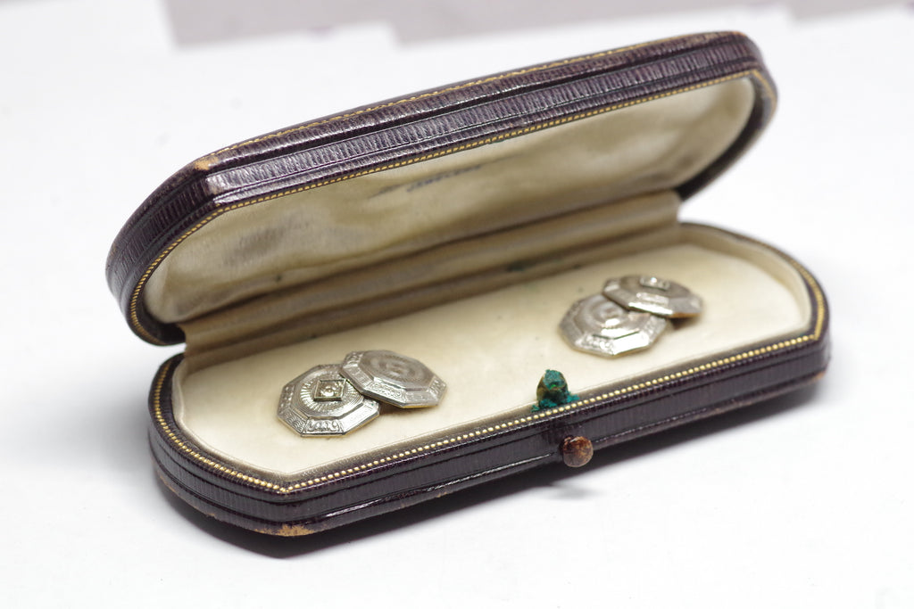 Elegant Samuels Co. Diamond and 14kt Gold Cufflinks
