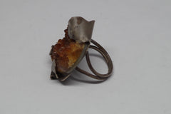 Bold Geode Silver Ring