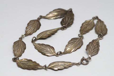 Delicate Sterling Silver Leaf Necklace