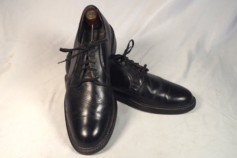 USA-Made Walkover Black Leather Plain Toe Bluchers - Size 11 B/AA