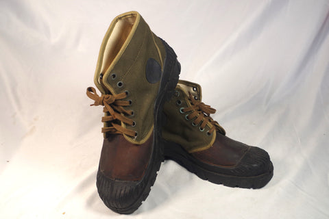 Vintage Paraflac French Army Olive Jungle Boots - Size 47 (13)