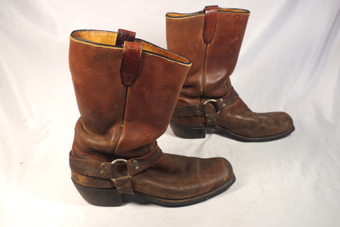 Classic Vintage DanDino Leather Harness Boots - Size 9.5