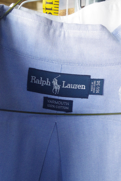 ralph lauren yarmouth dress shirt 1980s Ralph Lauren Menswear "Yarmouth" Blue Shirt Wayward Collection