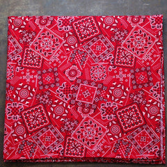 Red Multipattern Japanese Cotton Bandana by Put This On