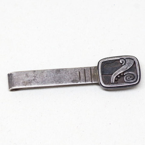 Funky Taxco Sterling Silver Tie Clip