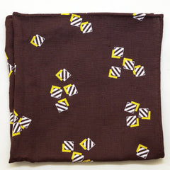 Modern Brown Box Motif Linen Pocket Square by Put This On