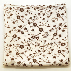 Placid Brown Leafy Silk Pocket Square by Put This On