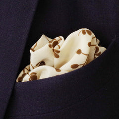 Placid Brown Leafy Silk Pocket Square by Put This On