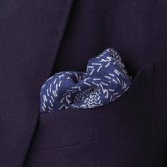 Geometric Navy Rayon Pocket Square by Put This On