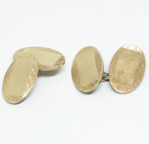 Edwardian Gold and Silver Ovular Cufflinks
