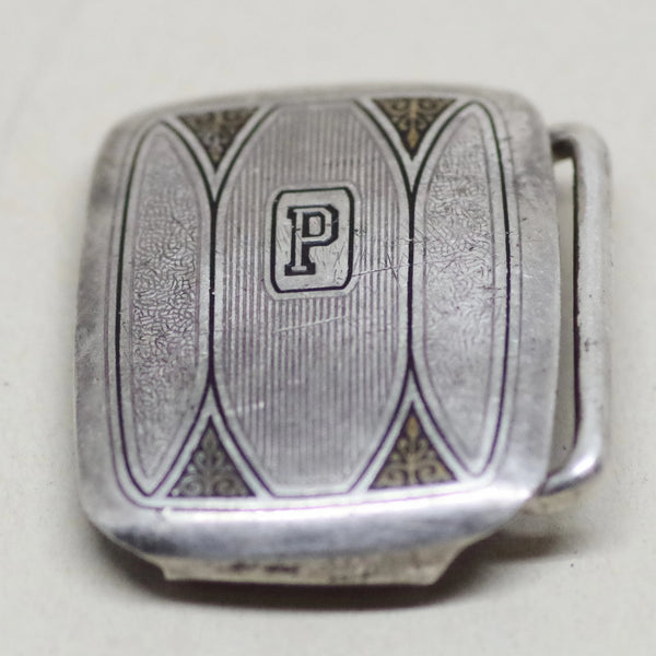 VINTAGE Sterling Silver Engraved  Belt Buckle PD Vintage Mexican Sterling Silver  main image 2